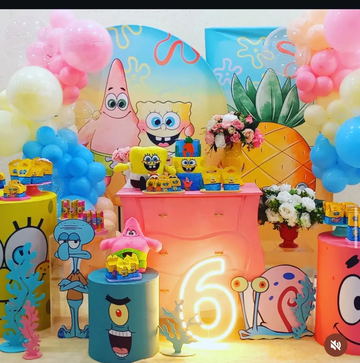 Decoração de festa tema Bob Esponja