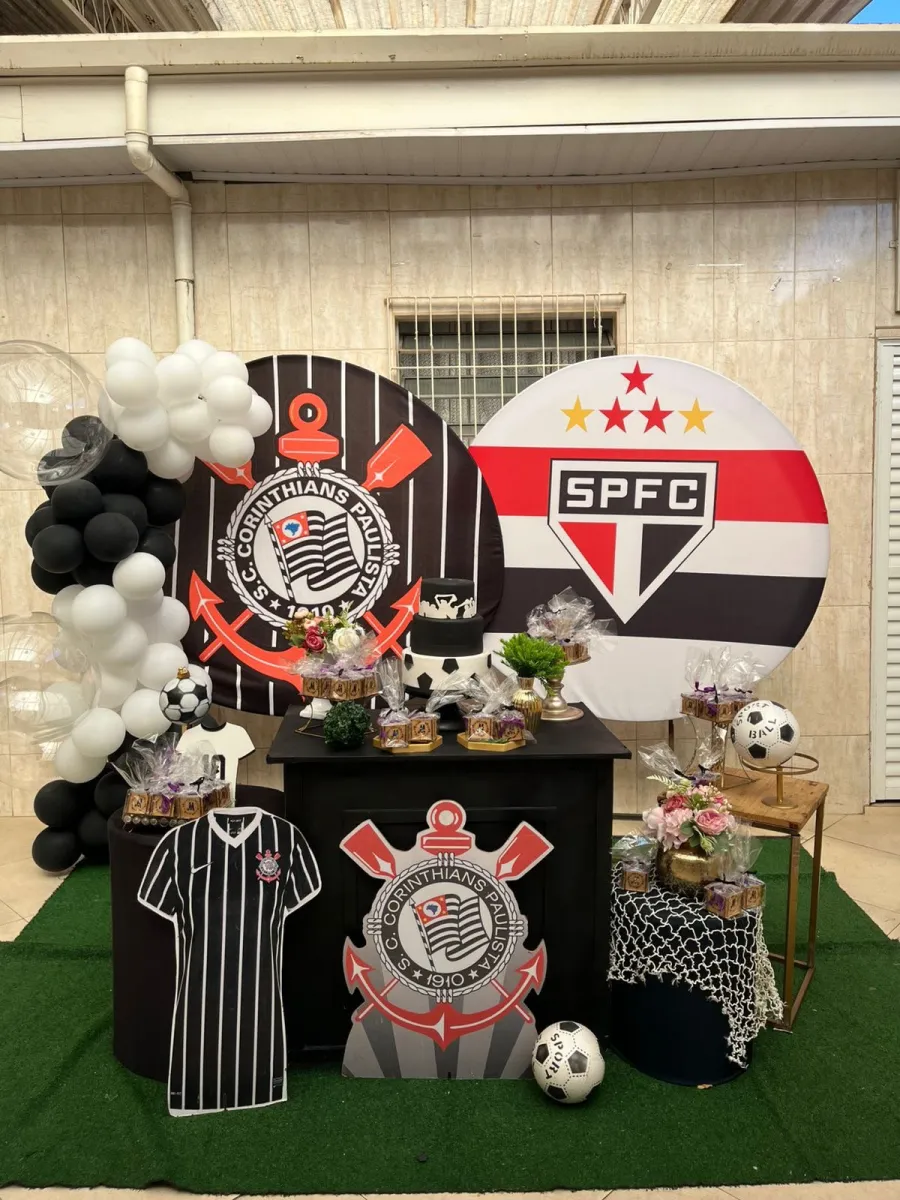 Decoração tema futebol, time do coração